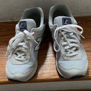 New Balance White and Navy Sneakers